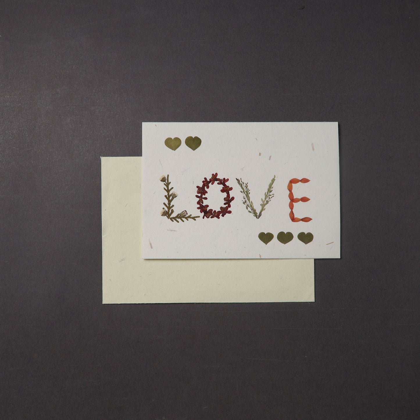 Love - Flower Art Handmade Paper Greeting Card 