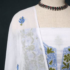 Lucknowi chikankari hand embroidered kota doria cotton 2pc