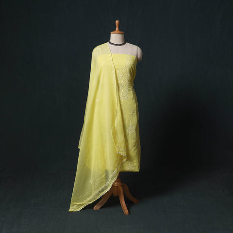 Lucknowi chikankari hand embroidered kota doria cotton 2pc