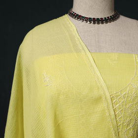 Lucknowi chikankari hand embroidered kota doria cotton 2pc