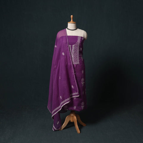 Lucknowi chikankari hand embroidered kota doria cotton 2pc