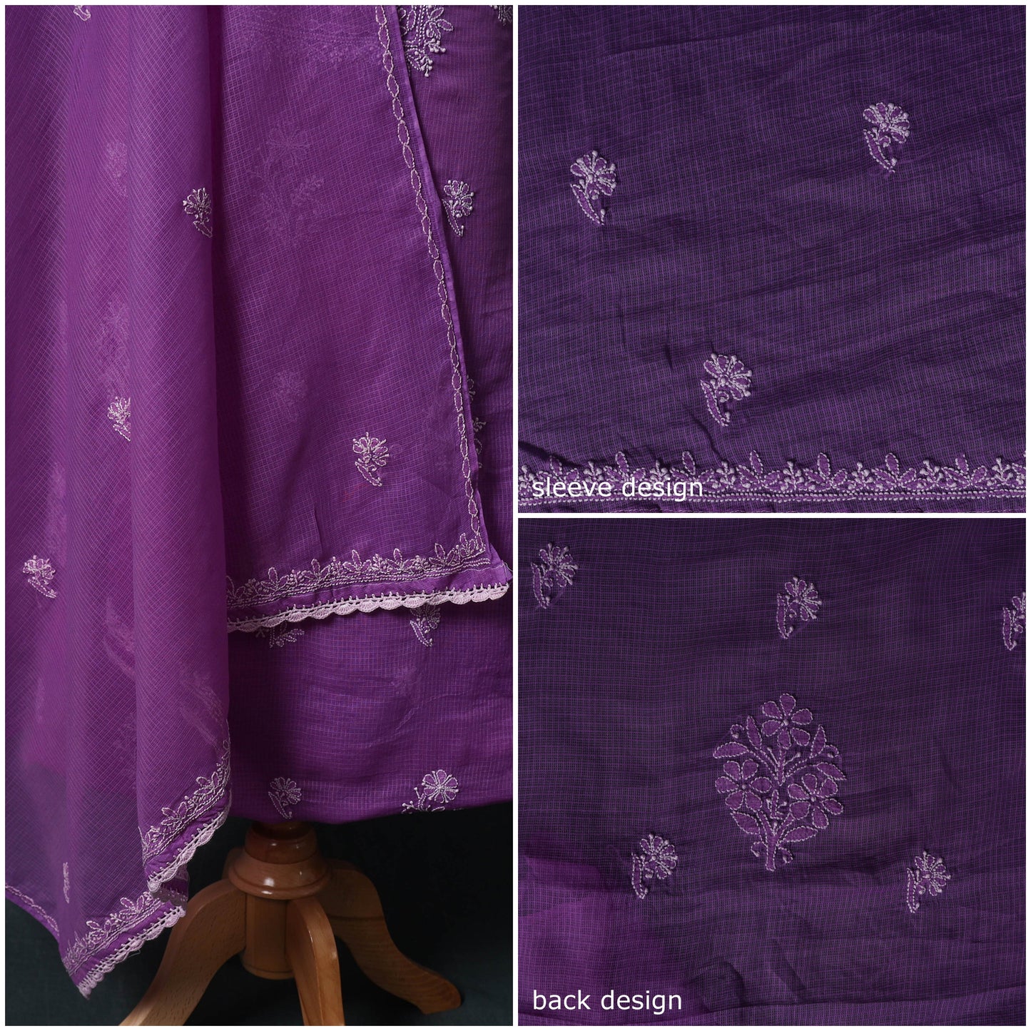 Lucknowi chikankari hand embroidered kota doria cotton 2pc