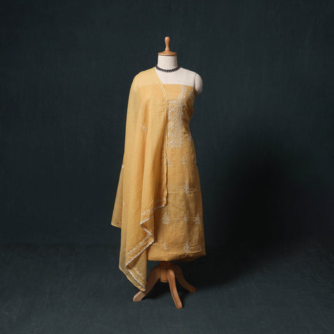 Lucknowi chikankari hand embroidered kota doria cotton 2pc