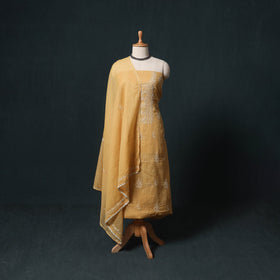 Lucknowi chikankari hand embroidered kota doria cotton 2pc