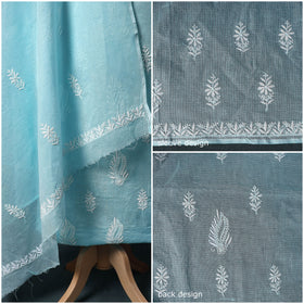 Lucknowi chikankari hand embroidered kota doria cotton 2pc