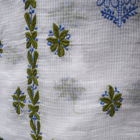 Lucknowi chikankari hand embroidered kota doria cotton 2pc