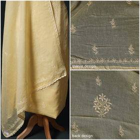 Lucknowi chikankari hand embroidered kota doria cotton 2pc