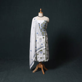 Lucknowi chikankari hand embroidered kota doria cotton 2pc