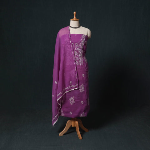 Lucknowi chikankari hand embroidered kota doria cotton 2pc