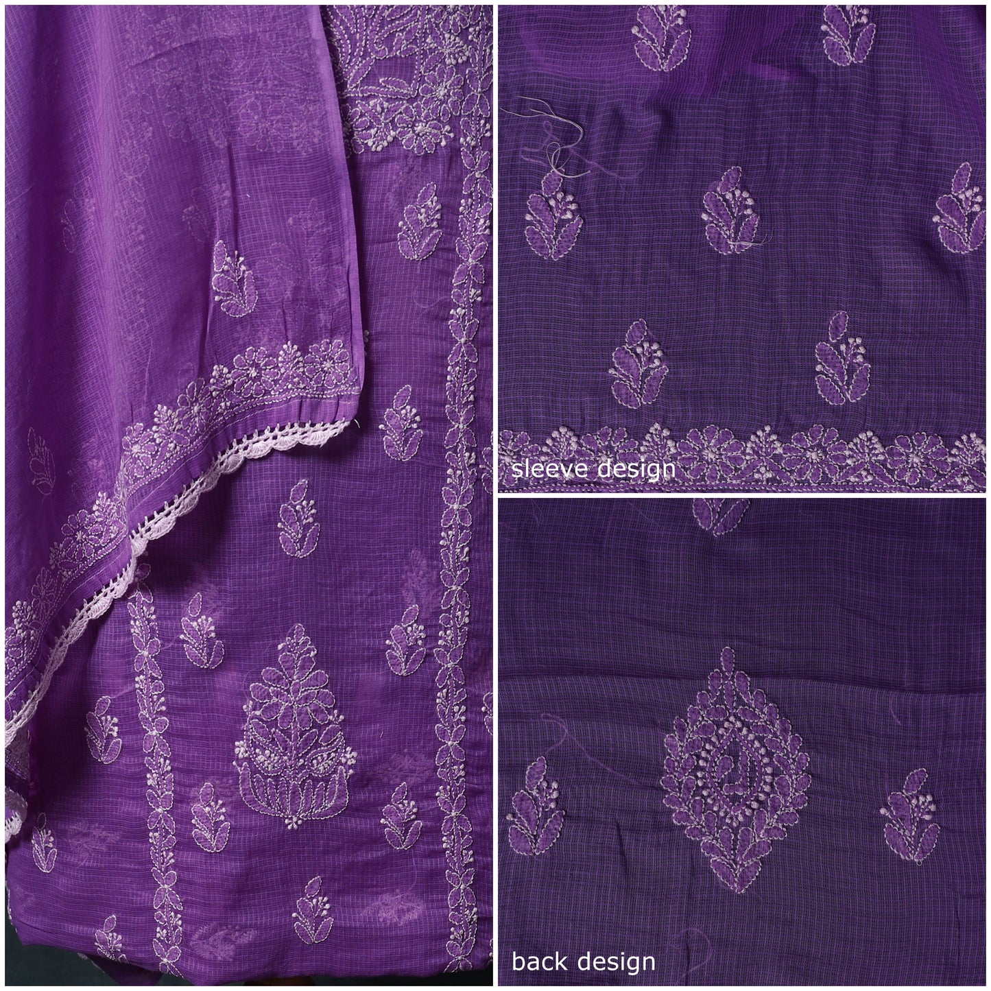 Lucknowi chikankari hand embroidered kota doria cotton 2pc
