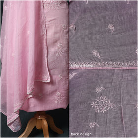 Lucknowi chikankari hand embroidered kota doria cotton 2pc