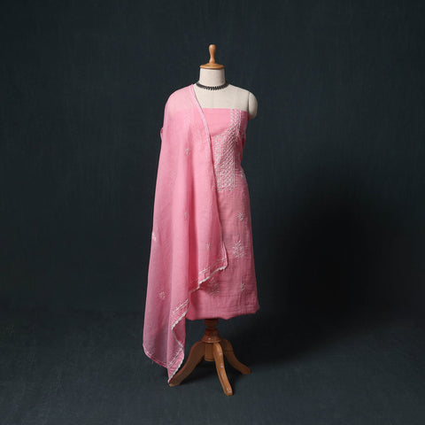 Lucknowi chikankari hand embroidered kota doria cotton 2pc