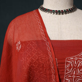 Lucknowi chikankari hand embroidered kota doria cotton 2pc