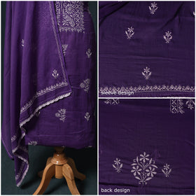 Lucknowi chikankari hand embroidered kota doria cotton 2pc