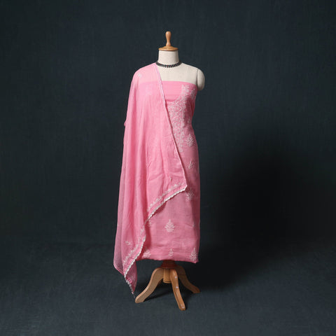 Lucknowi chikankari hand embroidered kota doria cotton 2pc