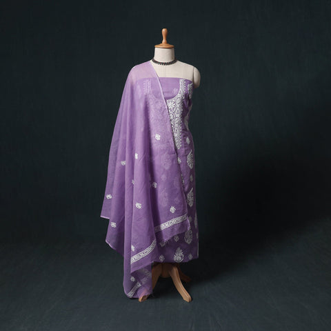 Lucknowi chikankari hand embroidered kota doria cotton 2pc