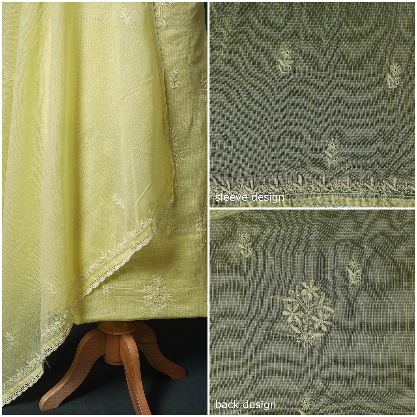 Lucknowi chikankari hand embroidered kota doria cotton 2pc