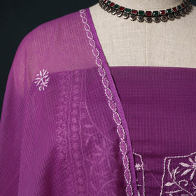 Lucknowi chikankari hand embroidered kota doria cotton 2pc