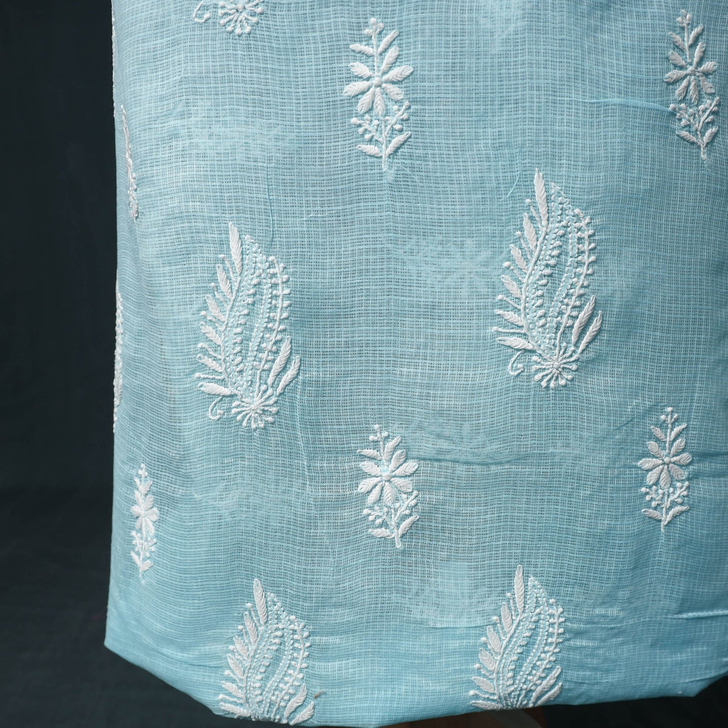 Lucknowi chikankari hand embroidered kota doria cotton 2pc