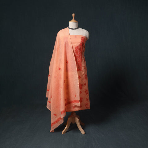 Lucknowi chikankari hand embroidered kota doria cotton 2pc