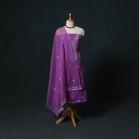 Lucknowi chikankari hand embroidered kota doria cotton 2pc