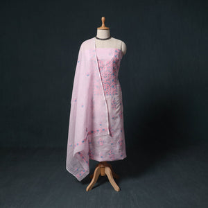 Lucknowi chikankari hand embroidered kota doria cotton 2pc