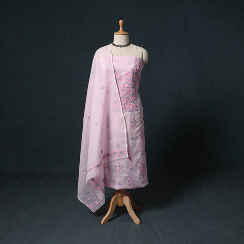 Lucknowi chikankari hand embroidered kota doria cotton 2pc