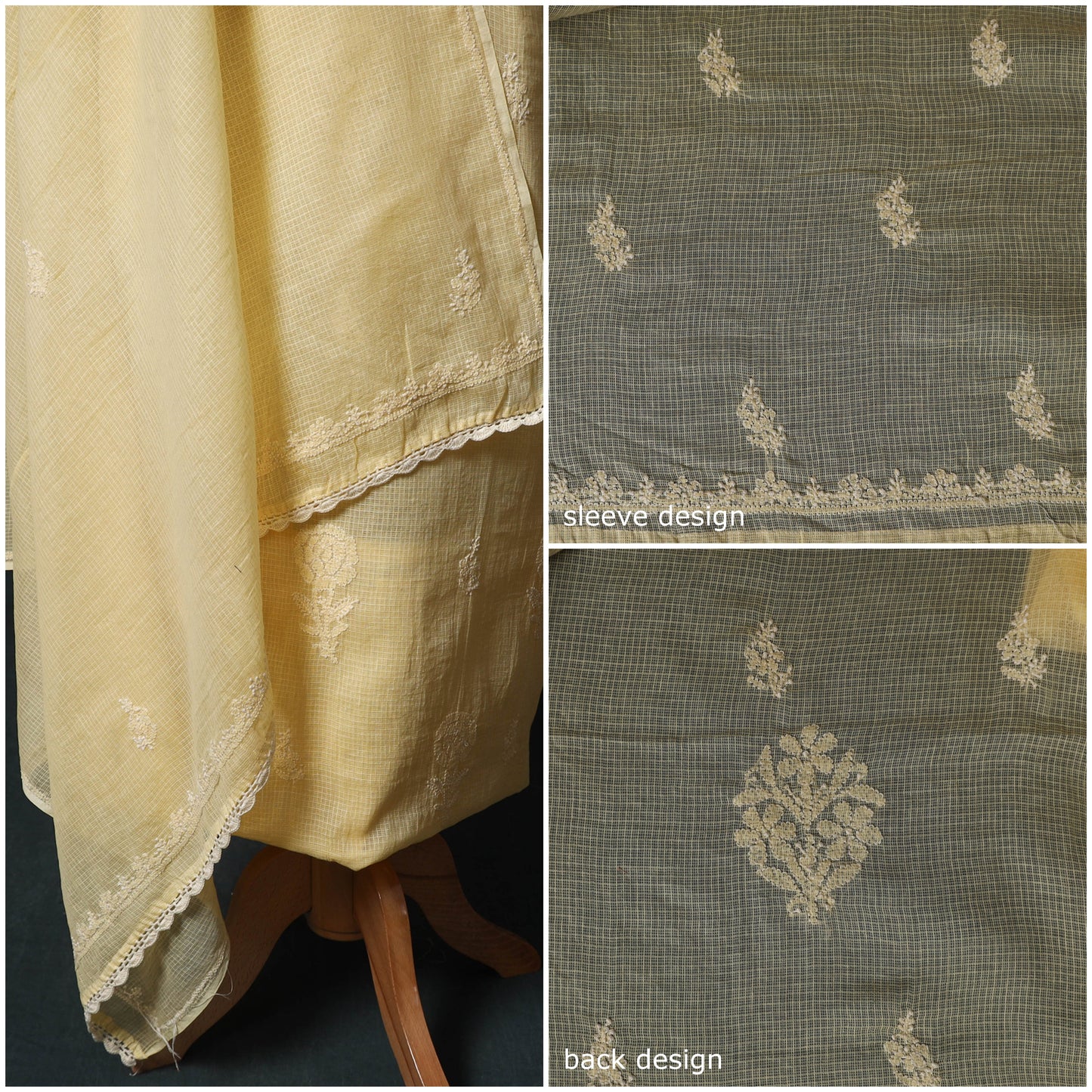 Lucknowi chikankari hand embroidered kota doria cotton 2pc