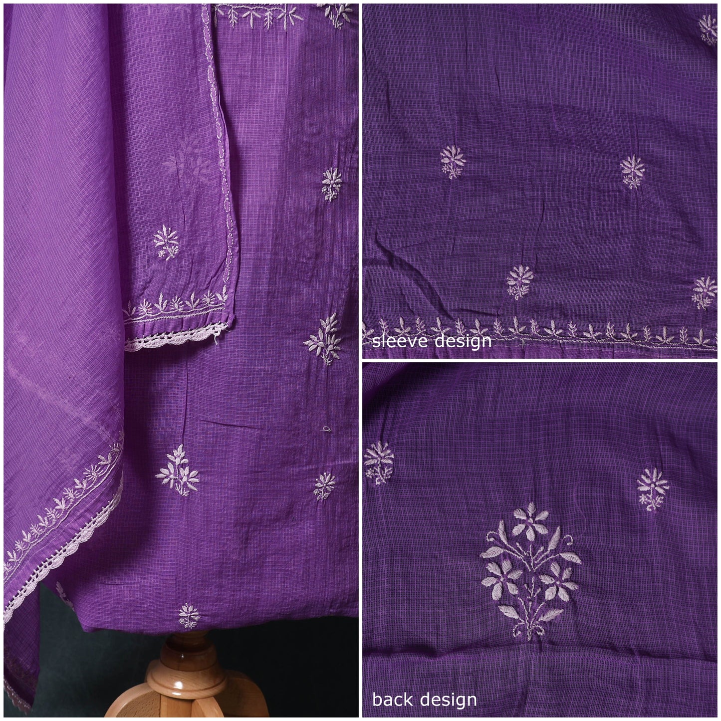 Lucknowi chikankari hand embroidered kota doria cotton 2pc
