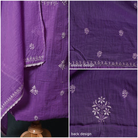 Lucknowi chikankari hand embroidered kota doria cotton 2pc