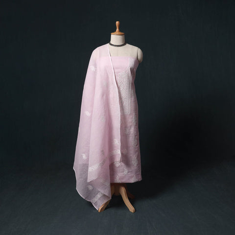 Lucknowi chikankari hand embroidered kota doria cotton 2pc