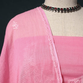 Lucknowi chikankari hand embroidered kota doria cotton 2pc
