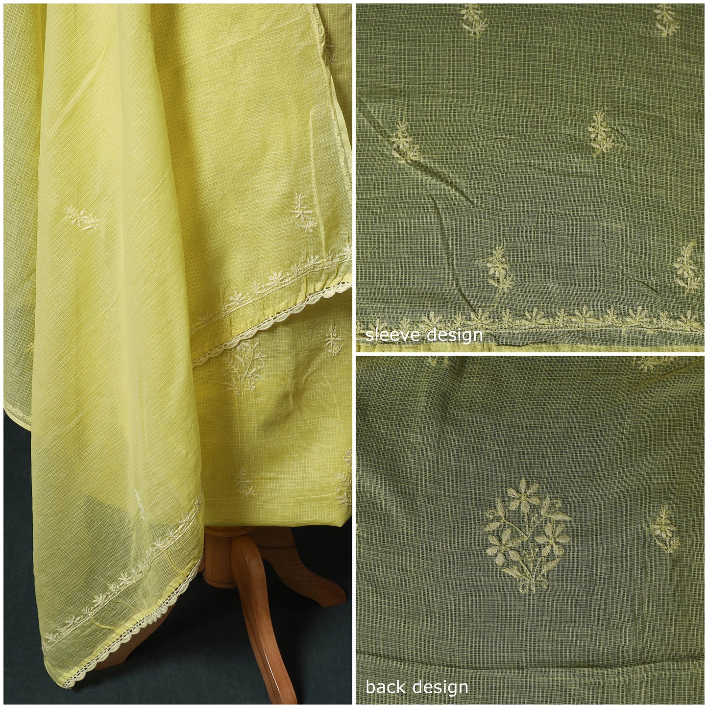 Lucknowi chikankari hand embroidered kota doria cotton 2pc