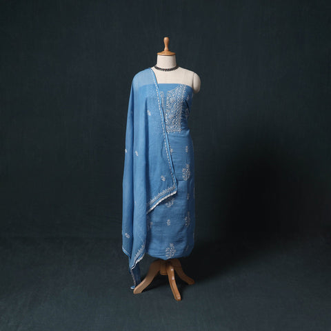 Lucknowi chikankari hand embroidered kota doria cotton 2pc