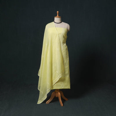 Lucknowi chikankari hand embroidered kota doria cotton 2pc