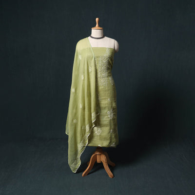 Lucknowi chikankari hand embroidered kota doria cotton 2pc