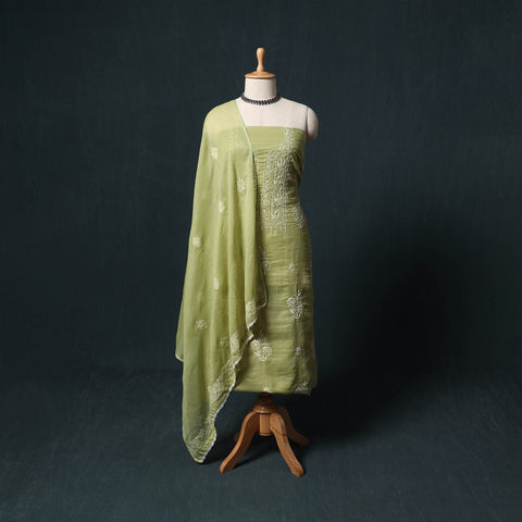 Lucknowi chikankari hand embroidered kota doria cotton 2pc