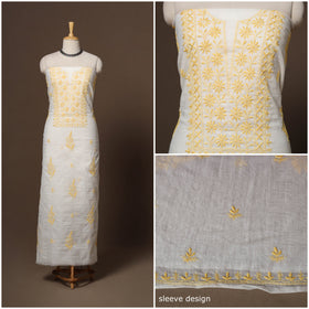 Lucknowi chikankari hand embroidered mul chanderi 2pc