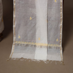 Lucknowi chikankari hand embroidered mul chanderi 2pc