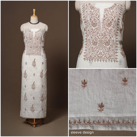 Lucknowi chikankari hand embroidered mul chanderi 2pc