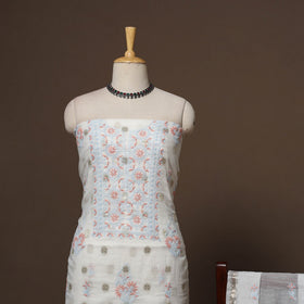 Lucknowi chikankari hand embroidered mul chanderi 2pc
