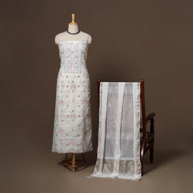 Lucknowi chikankari hand embroidered mul chanderi 2pc