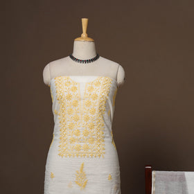 Lucknowi chikankari hand embroidered mul chanderi 2pc