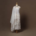 Lucknowi chikankari hand embroidered mul chanderi 2pc