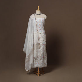 Lucknowi chikankari hand embroidered mul chanderi 2pc