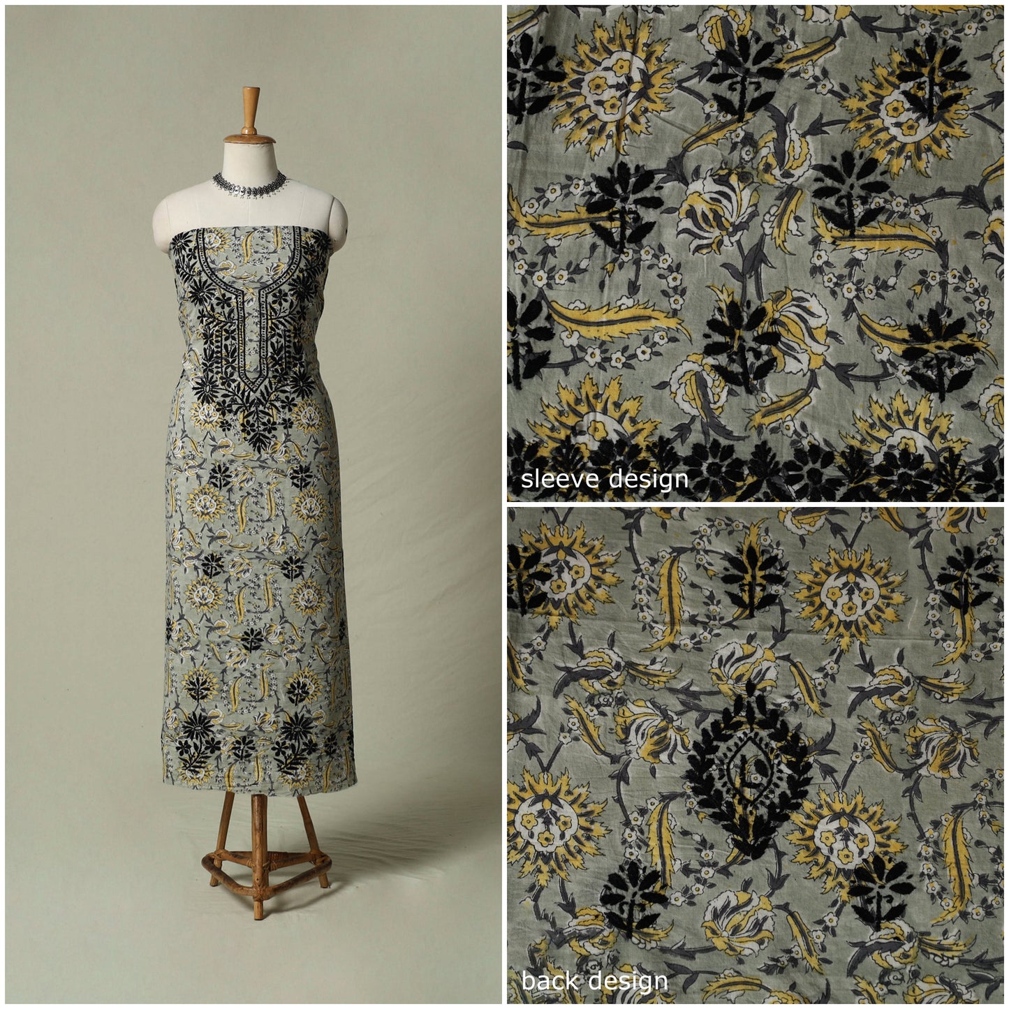 Lucknowi chikankari hand embroidery sanganeri unstitched