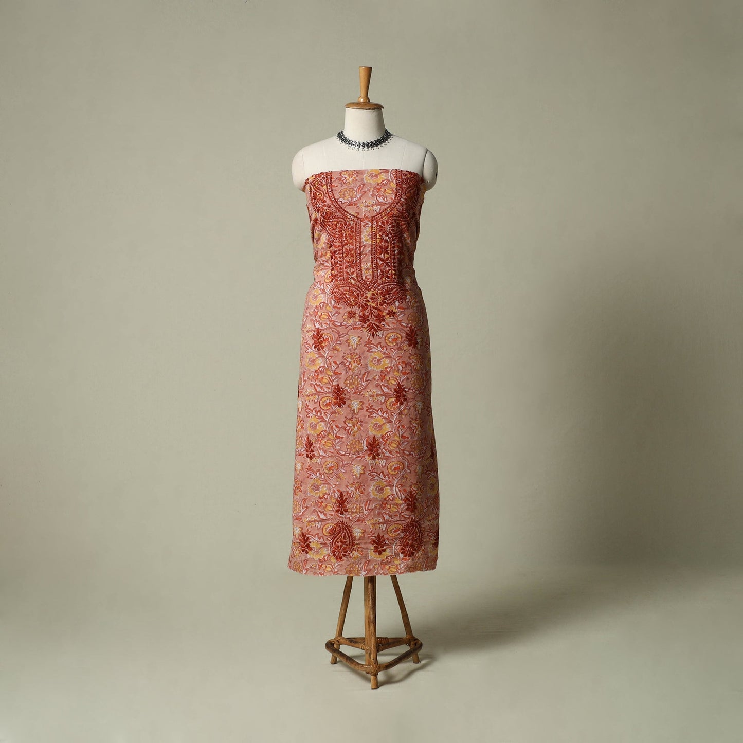 Lucknowi chikankari hand embroidery sanganeri unstitched