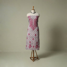 Lucknowi chikankari hand embroidery sanganeri unstitched