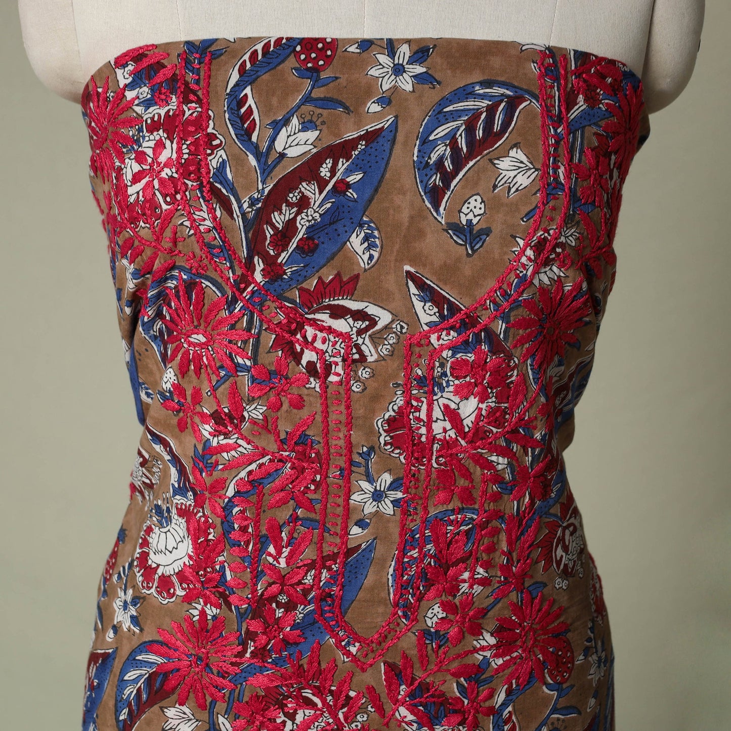 Lucknowi chikankari hand embroidery sanganeri unstitched