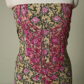 Lucknowi chikankari hand embroidery sanganeri unstitched